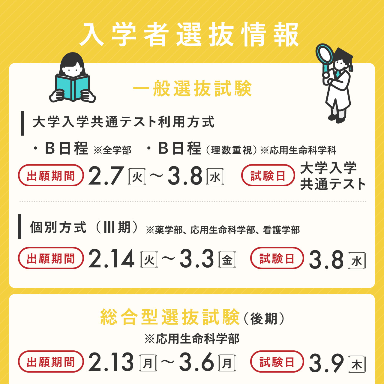 【まだ間に合う】出願受付中の入試について